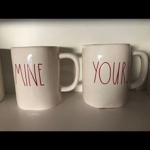 Rae Dunn Yours and Mine oversized mugs